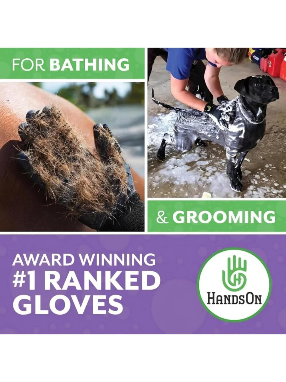 Pet Grooming Gloves - Award-Winning Shedding & Bathing Brush for Cats & Dogs